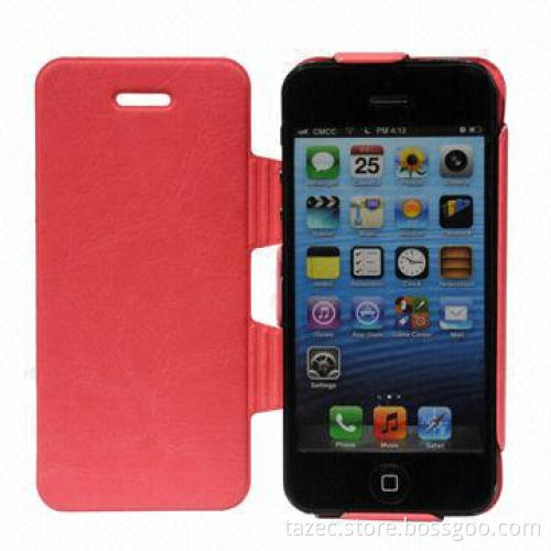 PU Leather Case for iPhone 5C, Metal Plate Case with PU Surface